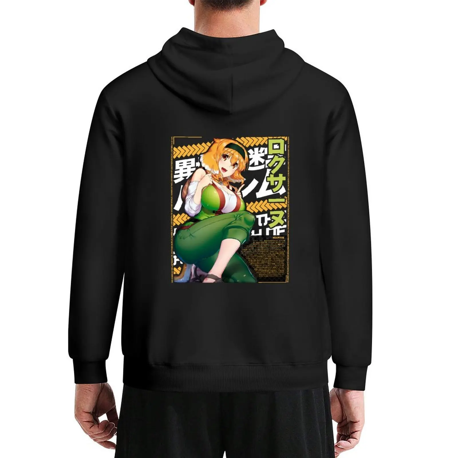 

Isekai Meikyuu De Harem Wo Roxanne Solo Character Design Hoodie men wear anime clothing hoodies for men high quality