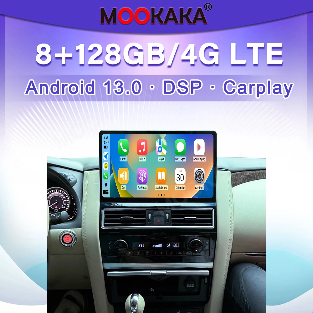 16.9นิ้วAndroid13สําหรับNissan Armada Patrol Y62 2010-2021เครื่องเล่นมัลติมีเดียรถยนต์ระบบนําทางGPS CarPlay Head Unit GPS Naviหน้าจอ