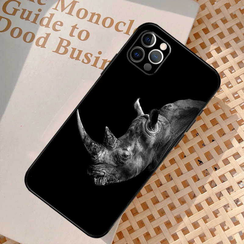 Rough Rhinoceros Rhino Beast Phone Case For iPhone 16 11 12 13 14 15 Pro 12 13 Mini X XR XS Max Plus Cover Coque