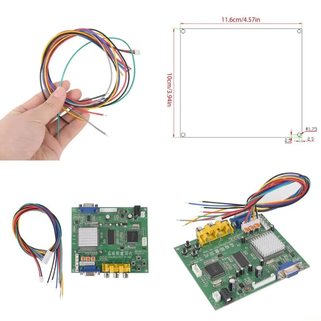 

B03F Плата конвертера игрового видео-декодирования HD9800 Горячая зеленая плата, неэкранированная защита