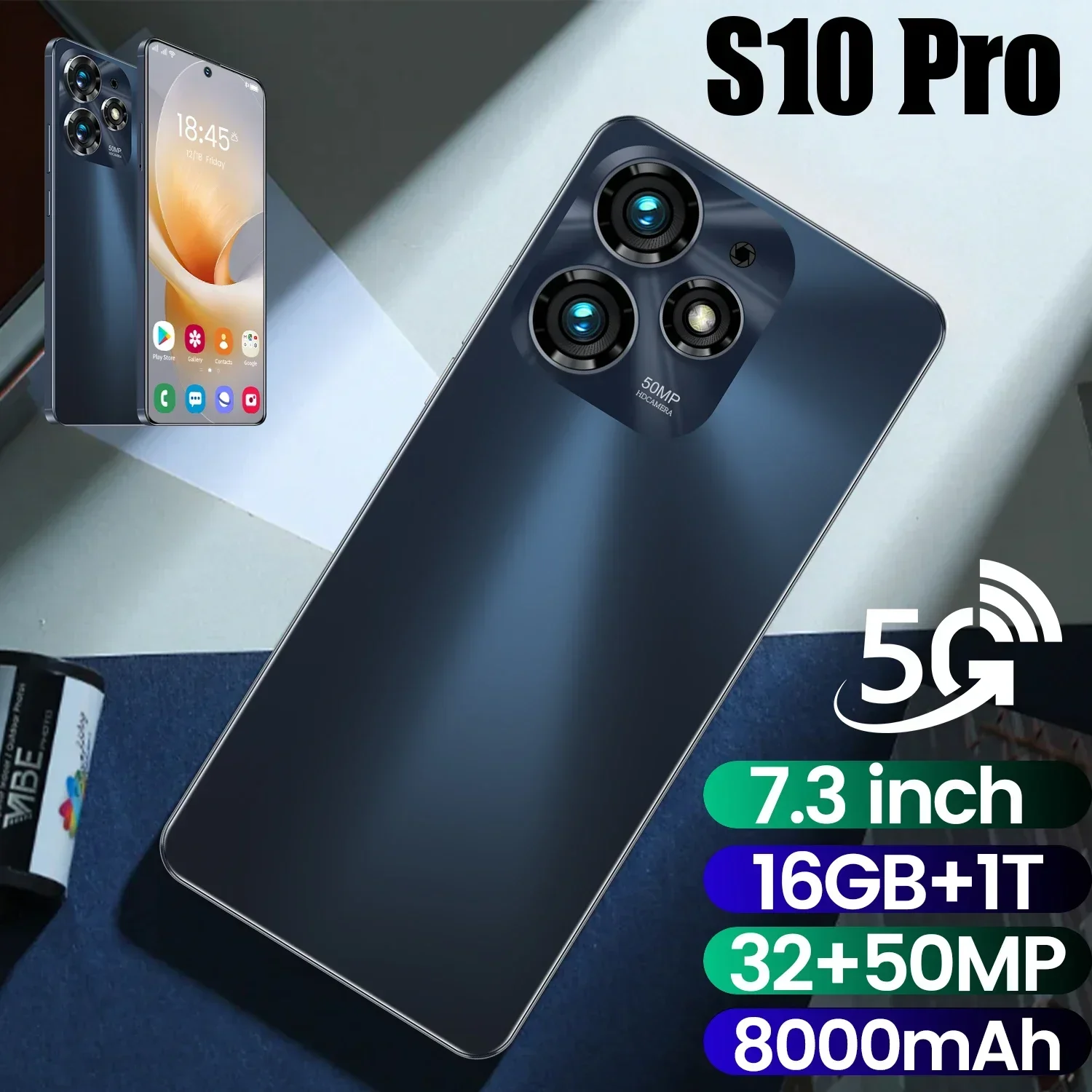 S10 Pro Global Edition smartphone Qualcomm8 Gen 2 16GB+1TB 8000mAh 4G/5G network phone 32+50MP Android phone