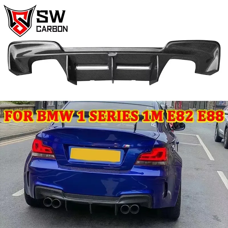 Carbon Fiber RZ Style Rear Diffuser for BMW 1 Series 1M E82 E87 Bumper Lip Under Spoiler Splitter Rear Lip Body Kit