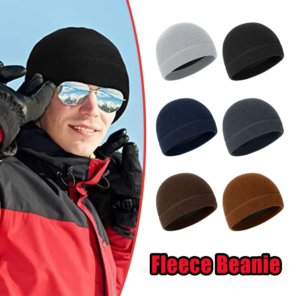 

Лыжная шапка-бини для занятий спортом на открытом воздухе для мужчин и женщин, зимняя теплая ветрозащитная быстросохнущая утолщенная шапка с флисовой подкладкой и шапкой-ушанками