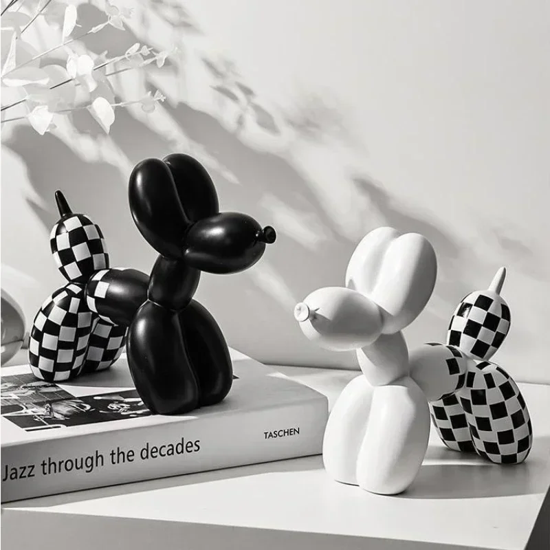 

Nordic Balloon Dog Figurines Resin Doggy Statue Home Entrance Animals Graffit Sculptures Living Room Cabinet Decoration Art Gift