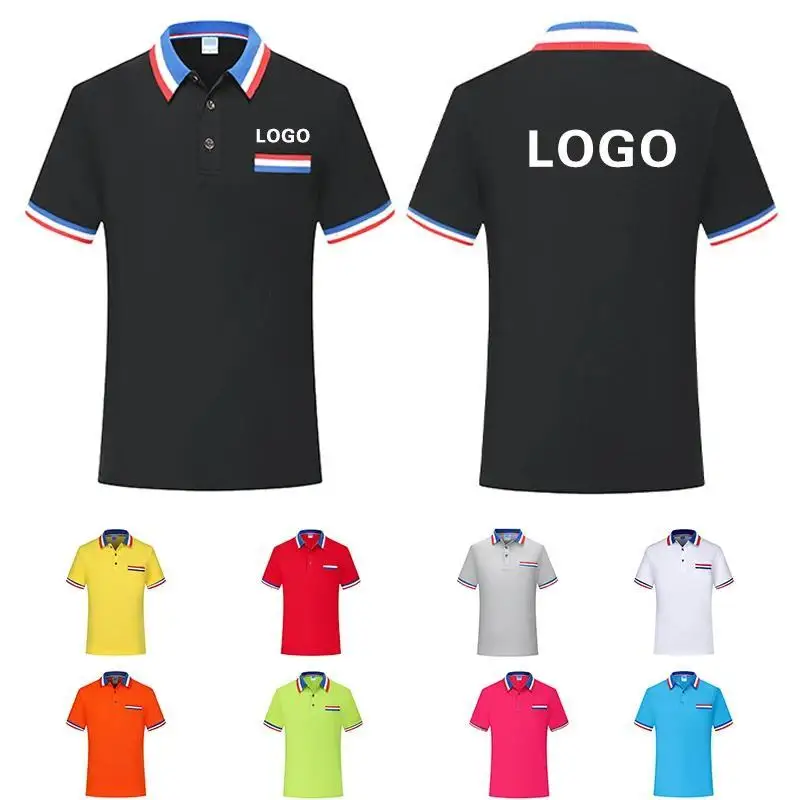 200g Men's Polo Shirt With Print Logo Personalized Customization Short Sleeved Sports Quick Drying Company Employee Work Clothes
