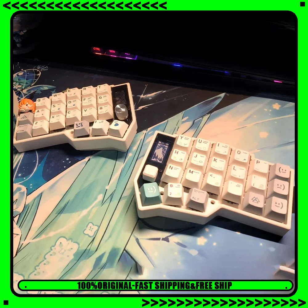 

Комплект беспроводной разделенной клавиатуры Corne RGB с возможностью горячей замены, разделенный комплект механической клавиатуры с ручкой экрана, джойстик, поддержка ZMK, подарок