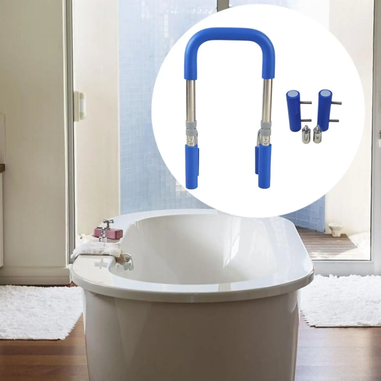 Bathtub Grab Bar Bath Tub Handle Easy to Install Anti Slip Grab Arm Handrails for Elderly Disabled Seniors Women