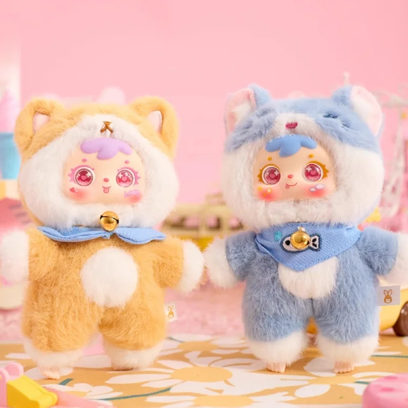 أصيلة العلامة التجارية الجديدة في المخزون صموئيل القط حفلة صغيرة صندوق أعمى دمية فتاة هدية العصرية اللعب القط دمية على ظهره قلادة صغيرة