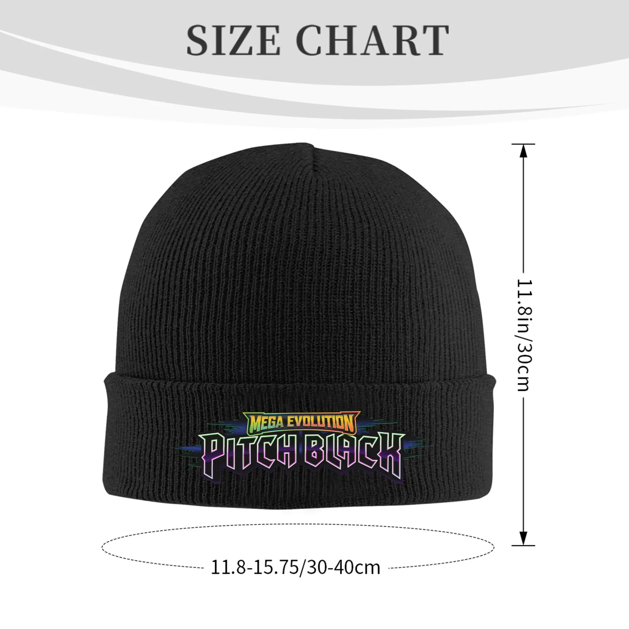 Pitch Black TCG Games Hat Autumn Winter Beanie Warm Mega Evolution  2026 Caps Female Male Acrylic Skullcap