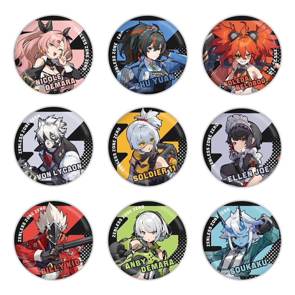 Game Zenless Zone Zero Ellen Joe Von Lycaon Nekomiya Mana Billy the Kid Ben Bigger Cosplay Badge Pin SPTE Tinplate Brooch Prop ﻿