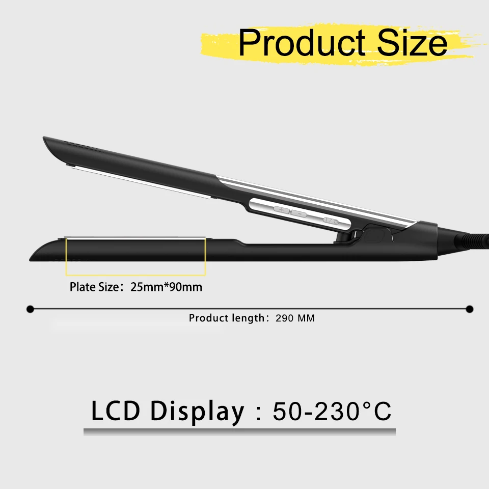 Professional Hair Flat Iron 2 In 1 Hair Curler Adjustable Temperature Fast Heating Hair Straightener Straightening Iron