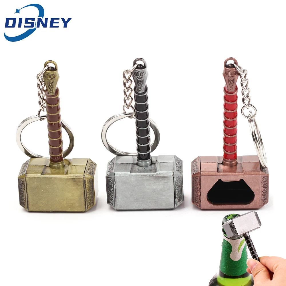 Avengers Thor's Hammer Pendant Keychain Superhero Thor Odinson Opener Beer Bottle Openers Keyring Accessories