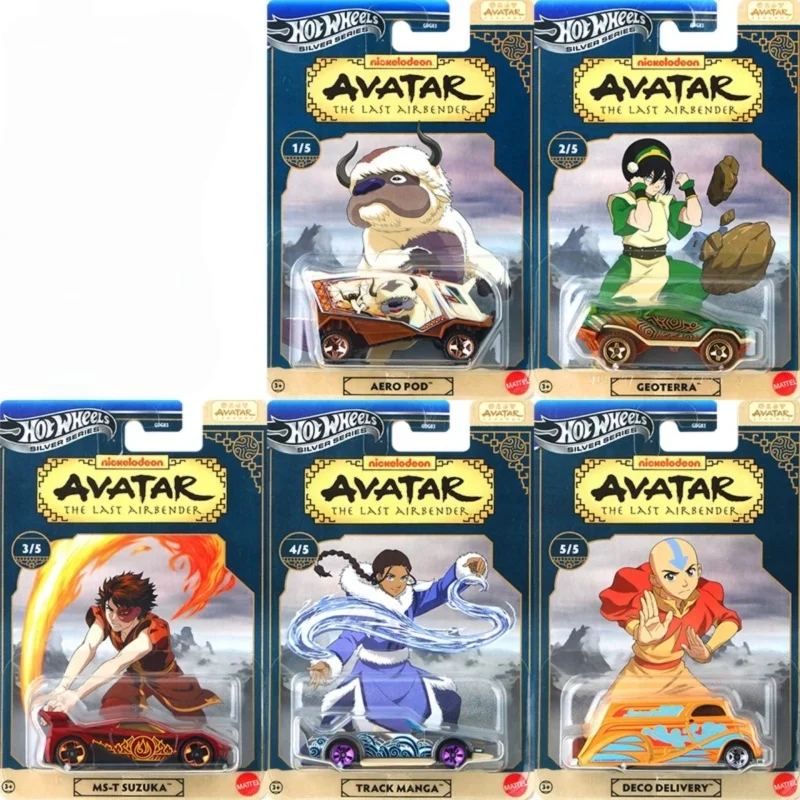 

Оригинальный набор Hot Wheels, новинка 2025 года, Аватар, маг воздуха, серебряная серия, набор, масштаб 1:64, автомобильные игрушки, литой автомобиль
