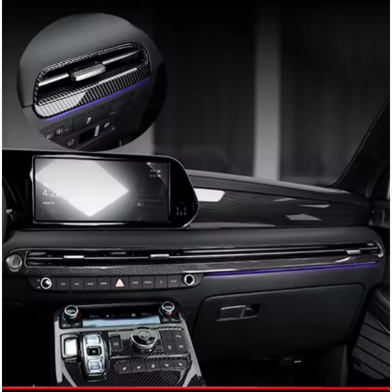 

For Hyundai Palisade 2022 2023 ABS carbonfiber wood Left Right Dashboard Cover Car Instrument center control Panel cover trim