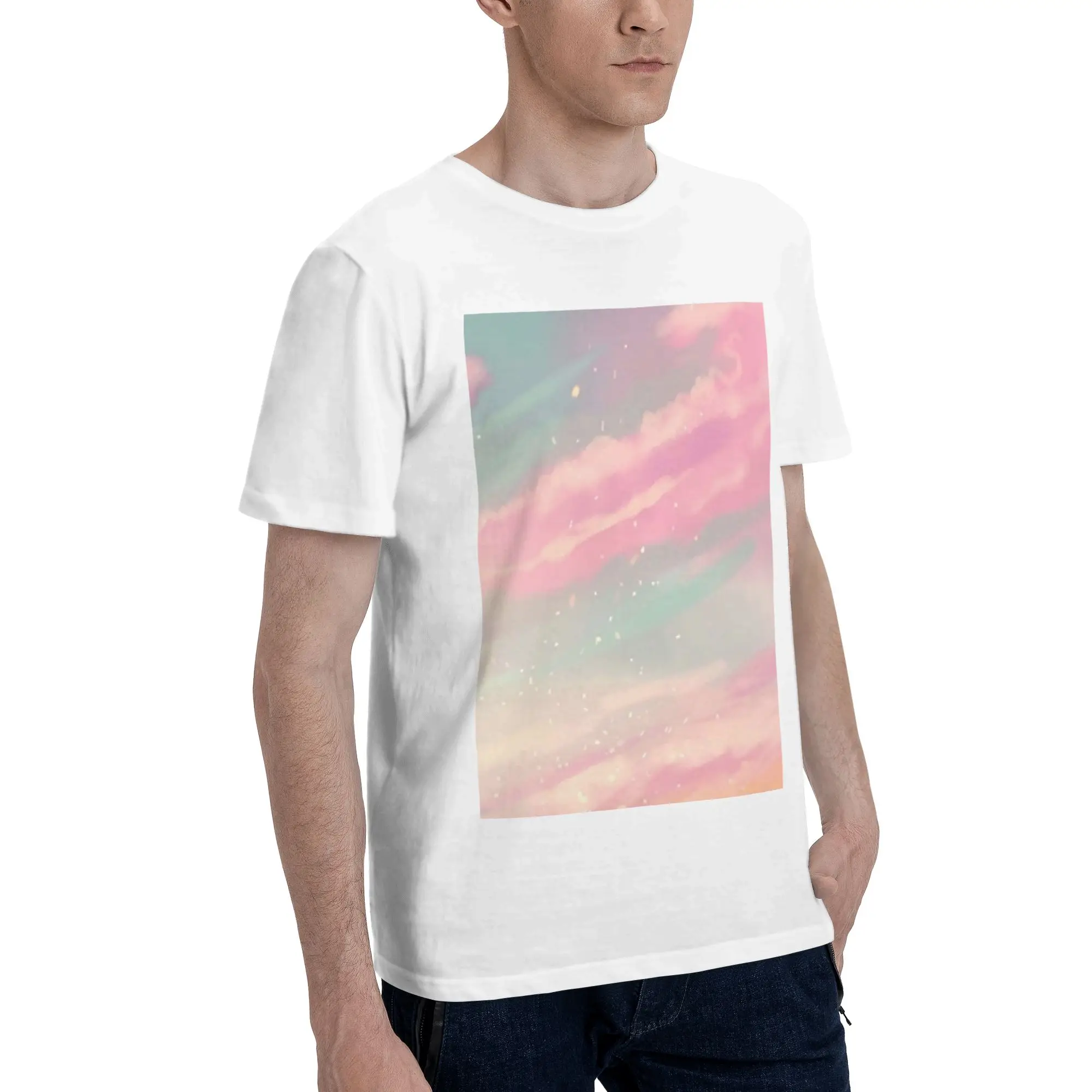 

Dreamy Cloud Men T-Shirt Plus Size T Shirts Men's Crew Neck Cotton Tees Short Summer Male