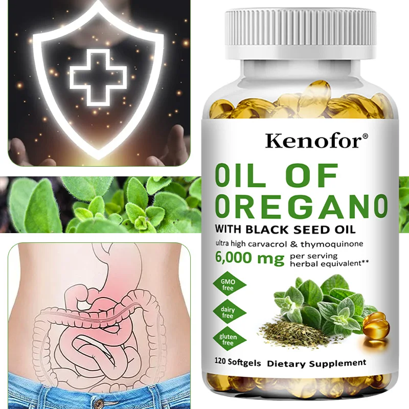 Organic Oregano Oil Capsules for Antioxidant, Digestive, Balances Intestinal Flora, Immune System Health