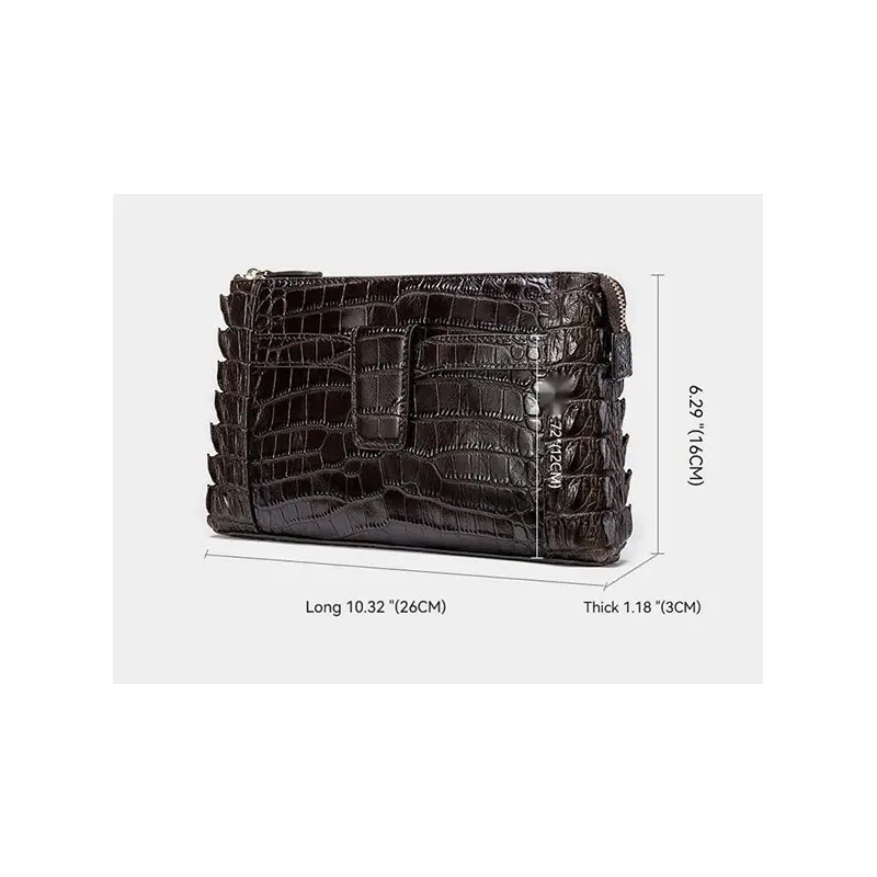 Imagem -02 - Crocodilo Print Clutch para Homens Carteira Comercial Bolsa de Grande Capacidade