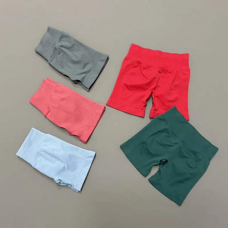 Women Gym Workout Shorts Seamless Scrunch Butt Lifting Yoga Running Fitness Tummy Control High Stretch Quick Dry Sports Shorts