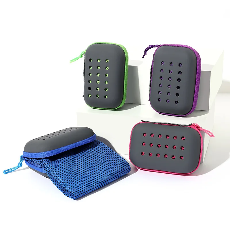 Breathable Sweat Absorbing Quick‑Dry Towel Compact Portable Towel With Storage Case for Camping Gym Household Daily Use