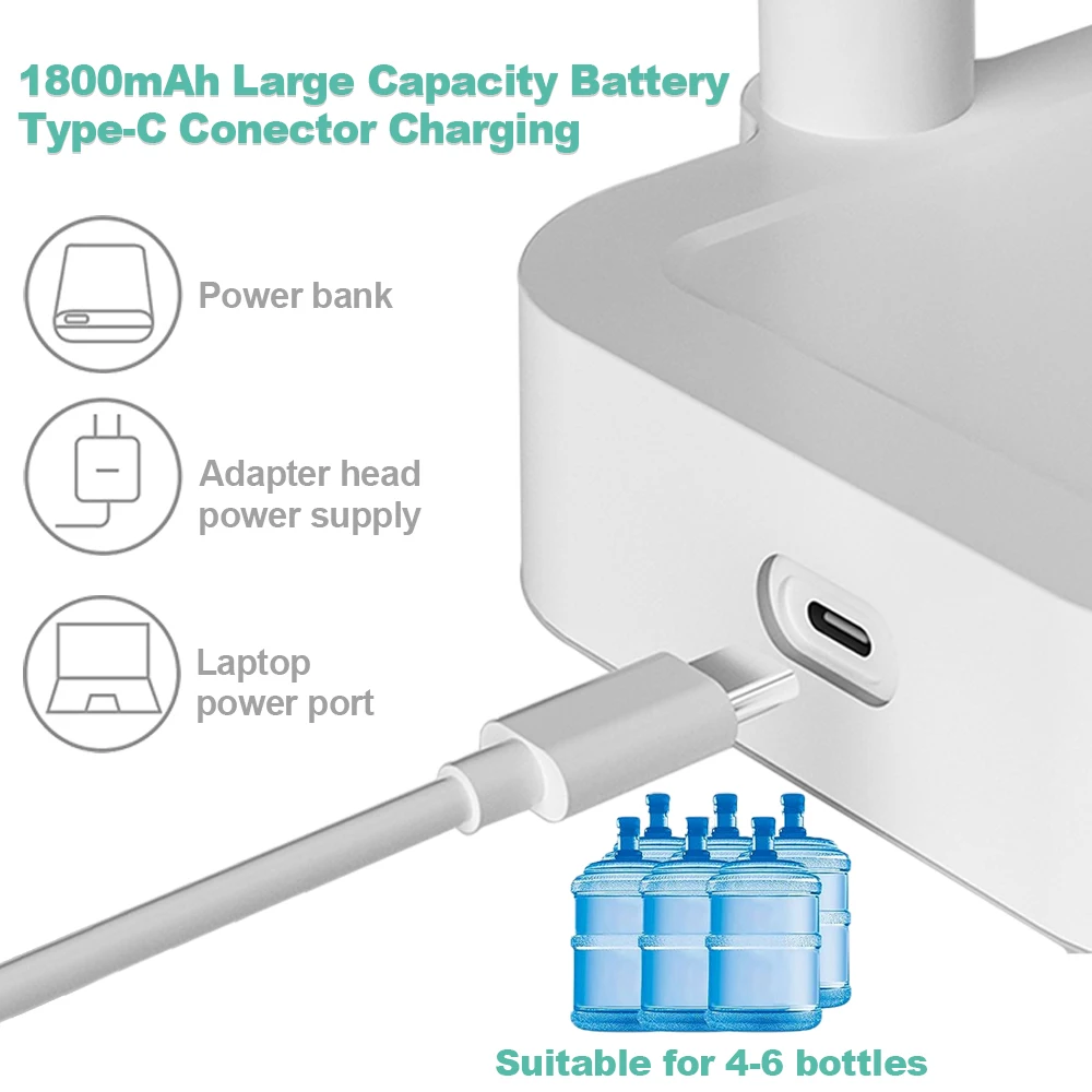Water Gallon Pump Portable Electric Water Dispenser for Household Camping Smart  Automatic Drinking Water Bottle Gallon Pump image 4