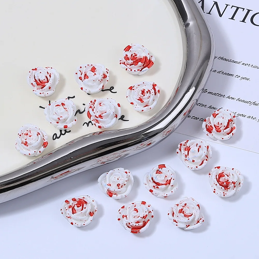 20 قطعة محاكاة ارتفع الراتنج Charms المعلقات ل أساور قلادة أقراط صنع المجوهرات كابوشون مسطحة الظهر