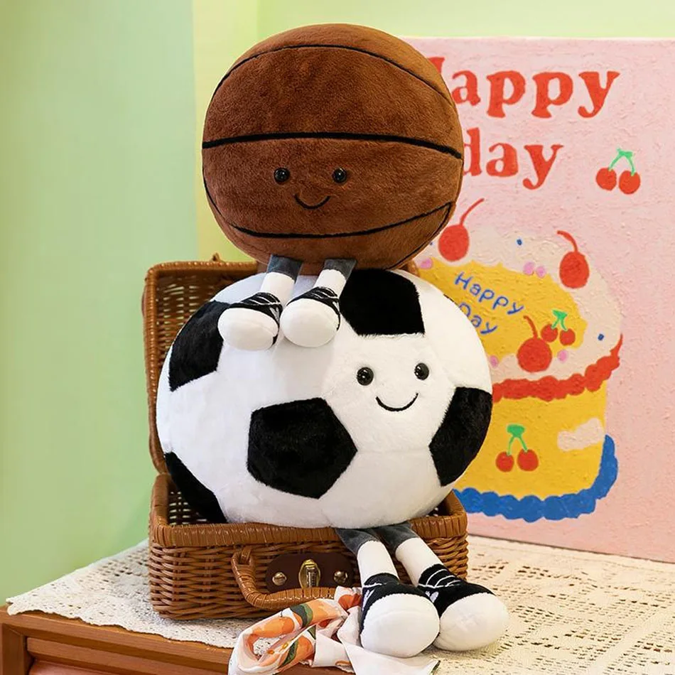 

25cm Latest Basketball and Football Doll Simulation Stuffed Plush Toy Cartoon Anime Cute Doll Gift boys and girlsfor Fun Doll