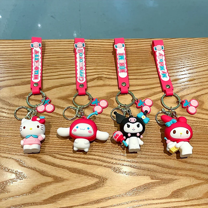 Sanrio Hallo Kitty Süßigkeiten Schlüssel bund Kawaii meine Melodie Kuromi Puppe Schlüssel ring Kinder Spielzeug niedlichen Cinna moroll Schlüssel anhänger Geburtstags geschenke