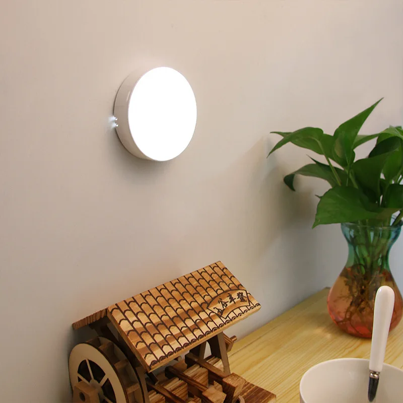 6 led Touch Sensor luce notturna torcia lampada da parete a Base magnetica lampada da notte dimmerabile portatile con cerchio caricato USB