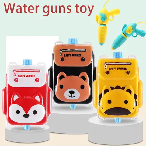 Toy water gun,Children Summer Outdoor Mini Cartoon Animals Baby Backpack Water Gun Beach Pool Party Fight Gun Toy for Kids Favor