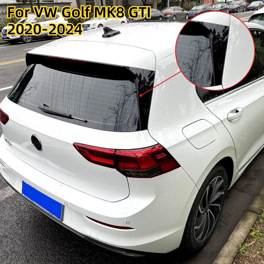 

Auto Exterior Tuning Parts Glossy Black ABS Rear Window Side Wing Spoiler Canards Splitter Trim For VW Golf MK8 GTI 2020+