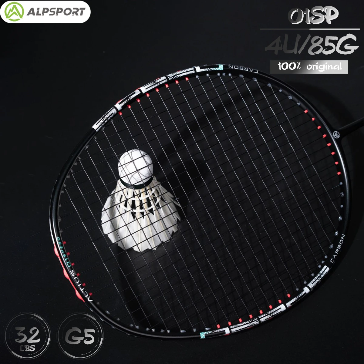 

Alpsport 01SP 4U Offense T800 Badminton racket 85g Imported Max 32 lbs Professional Carbon Fiber Intermediate and advanced