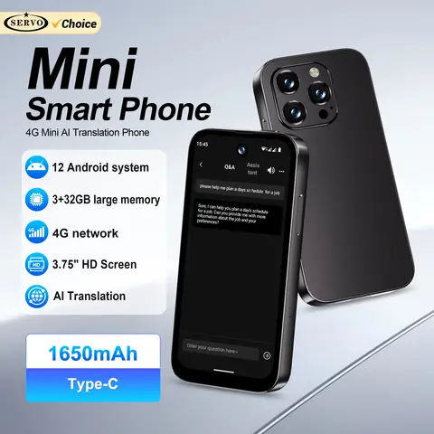 SERVO A1 PRO 4G LTE Mini Smartphone AI Translator Android OS 3GB+32GB Google Play WhatsAPP WiFi Hotspot 3.75" Small Smart Phones