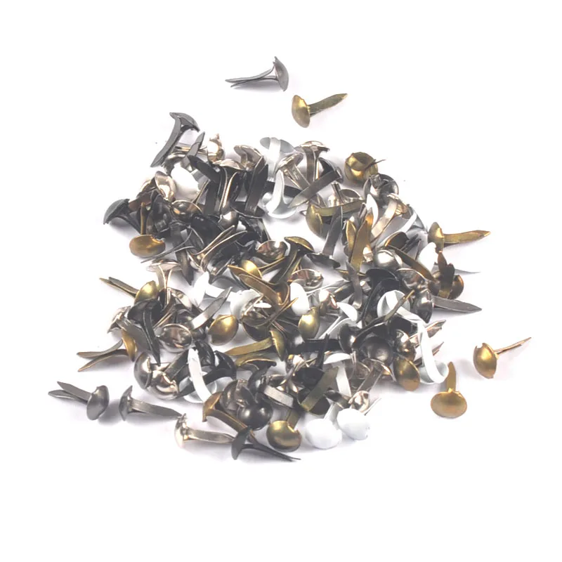 100pcs Mini Black White Metal Brads For Scrapbooking Embellishment Beads Handmade DIY Decoration Crafts Accessories 5x10mm c2147