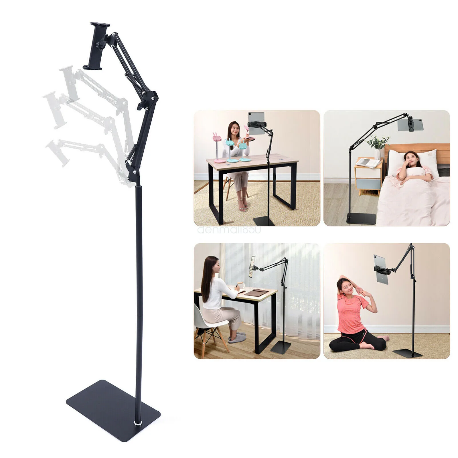 Stand for Tablets 360 °   Rotating Metal Tablet Holder Tablet Adjustable Floor Stand for 4-17cm Mobile Phones Tablet Devices