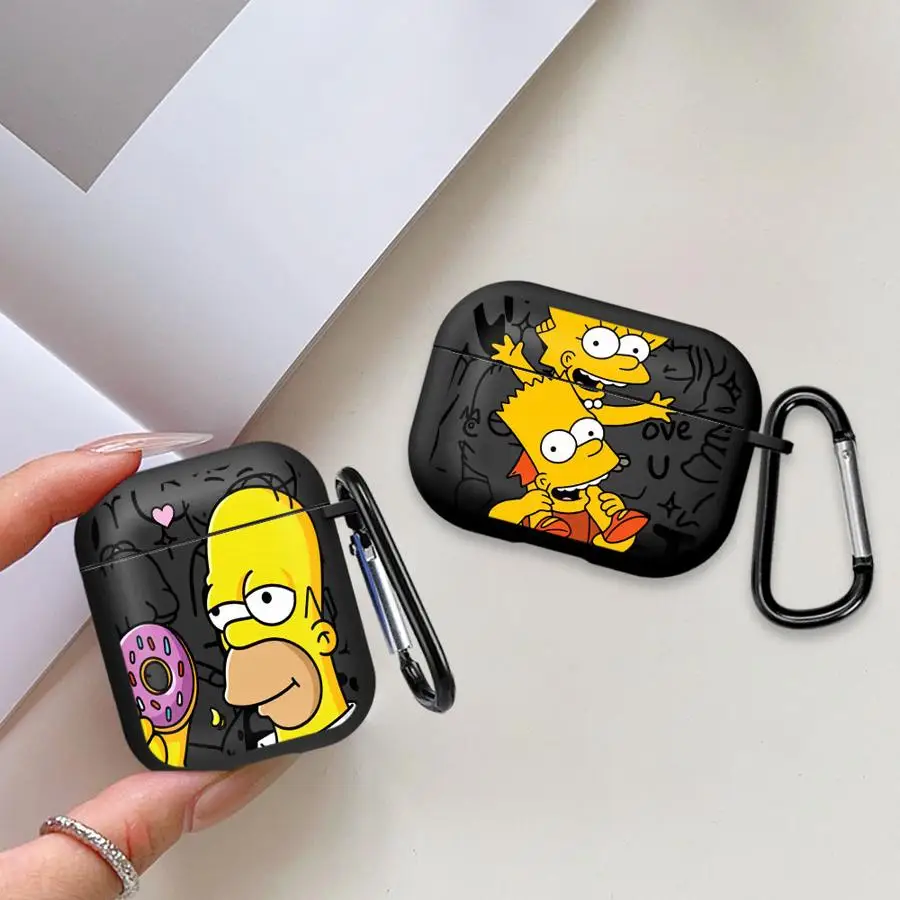 Funda con dibujos animados de los Simpson para Airpods Pro 2 Pro2 3 Pro3 4 1, funda para auriculares
