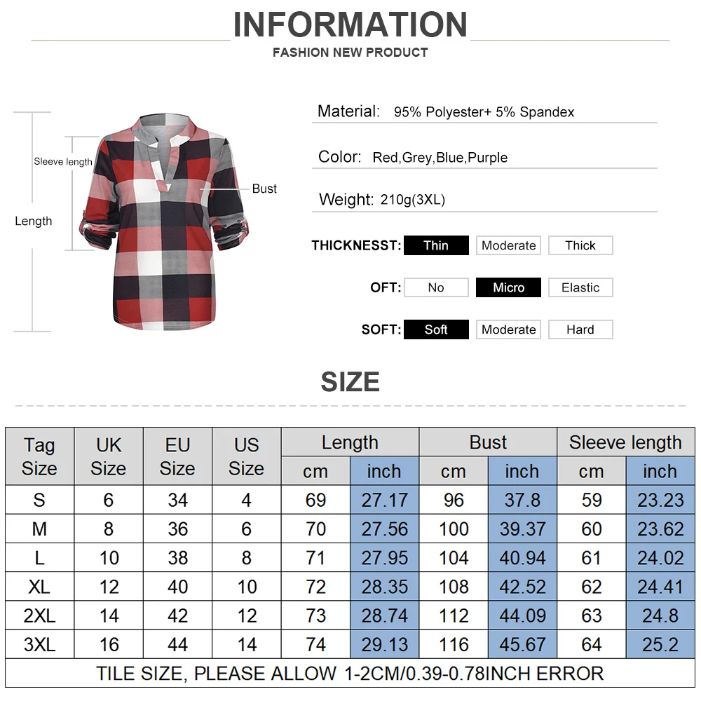 Blouse for Women Clothing 2023 Autumn Winter Basic Plaid Skirt Female Elegant Fashion Long Sleeve T -shirt Tee Pullover Y2K Tops