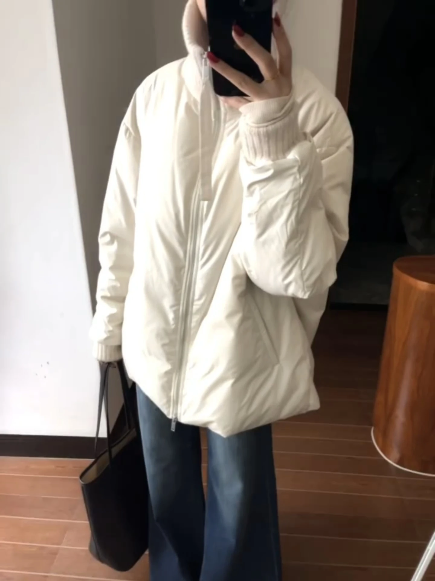 Korean Style Women's Knitted Patchwork Stand Collar Cotton Jacket Thickened Winter Outerwear Unique And Attractive Coat