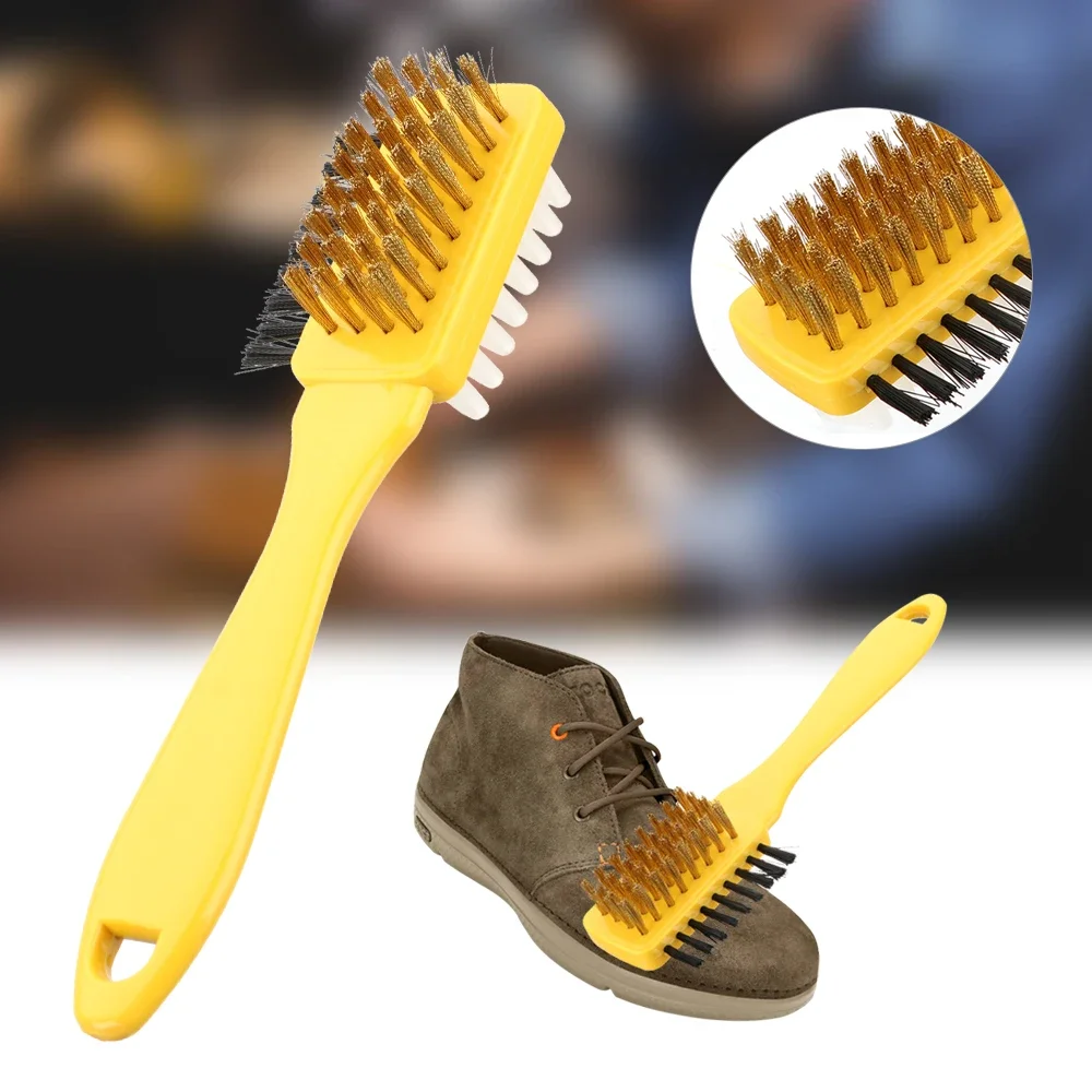 3 In 1 Suede Nubuck Shoes Boot Cleaner Shoe Brush Cleaning Brush & Rubber Eraser Set Clean Scrubber Handbag Brushes Random Color