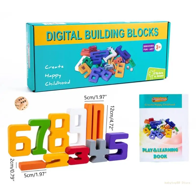 Y4ud arco-íris número árabe bloco construção empilhamento brinquedo crianças bloco equilíbrio brinquedo