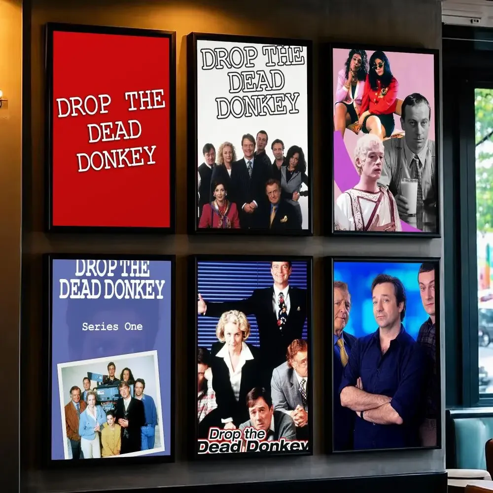 tv series D-Drop The Dead Donkey-Y Poster Minimalist Wall Sticker for Cafe Office Bar Home Decor and Gift