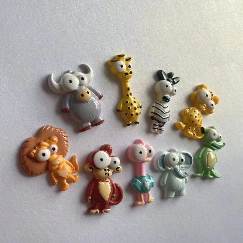 5pcs Resin Cartoon Animal Ostrich Lion Refrigerator Sticker Home Decoration