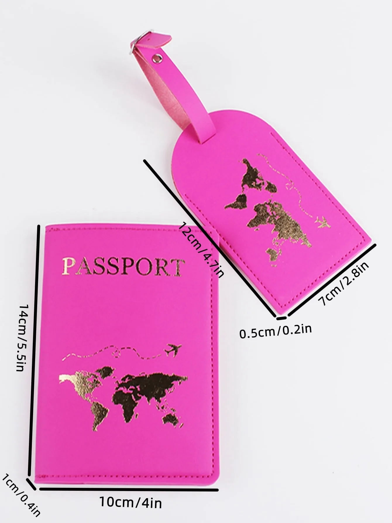 2 Teile/satz Passport Abdeckung Gepäck Koffer Tag Mit Name ID Karte Anti-verloren PU Leder Brieftasche Reise Zubehör Für flug Paare – Detail 6