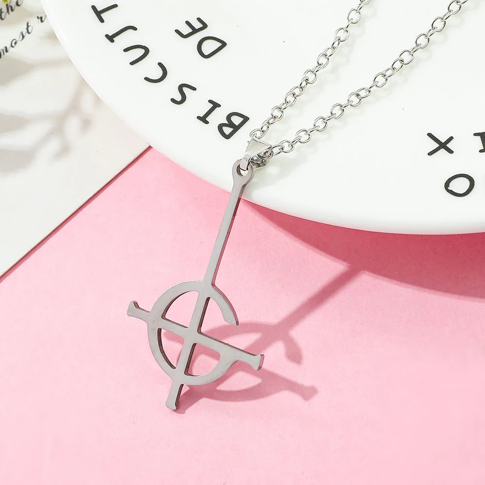 Mysterious Cross Ghost Destiny's Gate Necklace and Earring Punk Cross Ghoul chain Ghost Band Grucifix Pope Emeritus Jewelry gift
