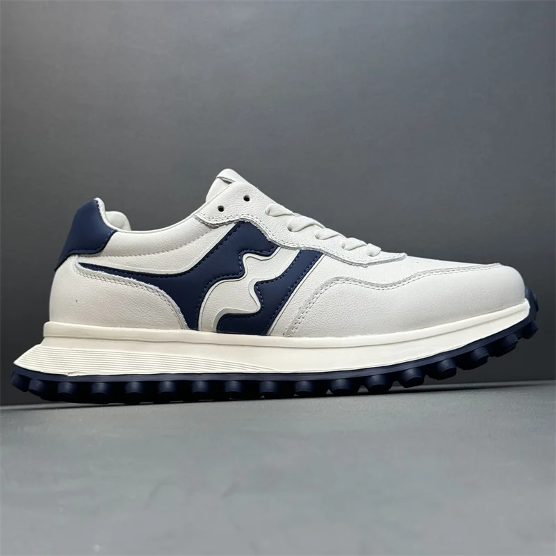 

Trendy Casual oes Genuine Top Layer Cowhide Breathable Men's Increase Height Thi Bot Versatile Alligator Sle Rubber ...