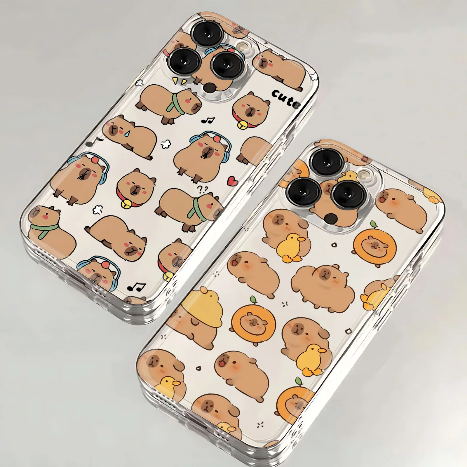 Lazy capybara Phone Case For VIVO Y28 V30e Y75 Y03 Y36 Y100 Y17s Y76 Y22s Y16 Y50 Y21 Y20 V29 V23e V21e 5G Transparent Cover