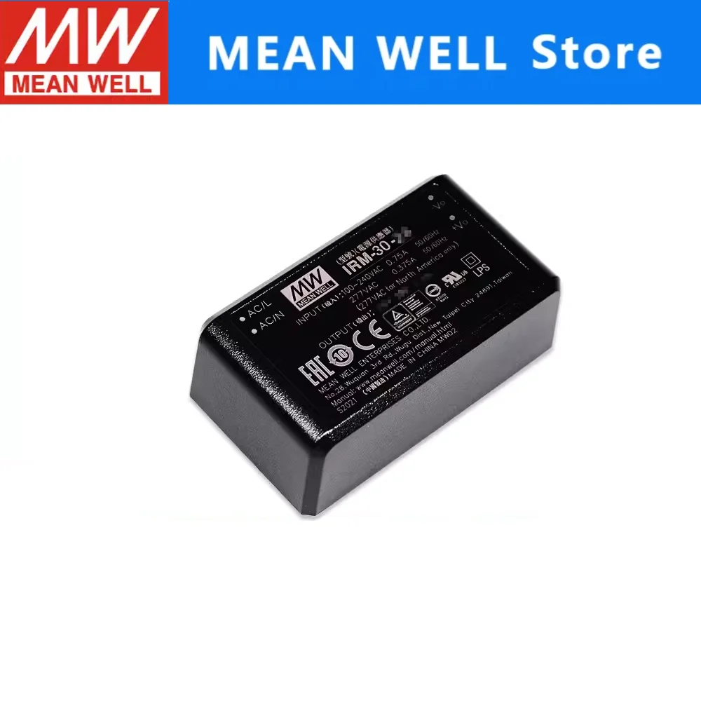 MEAN WELL IRM-30 IRM-30-5 IRM-30-12 IRM-30-15 IRM-30-24 IRM-30-48 AC-DC PCB-Mount Green Power Module