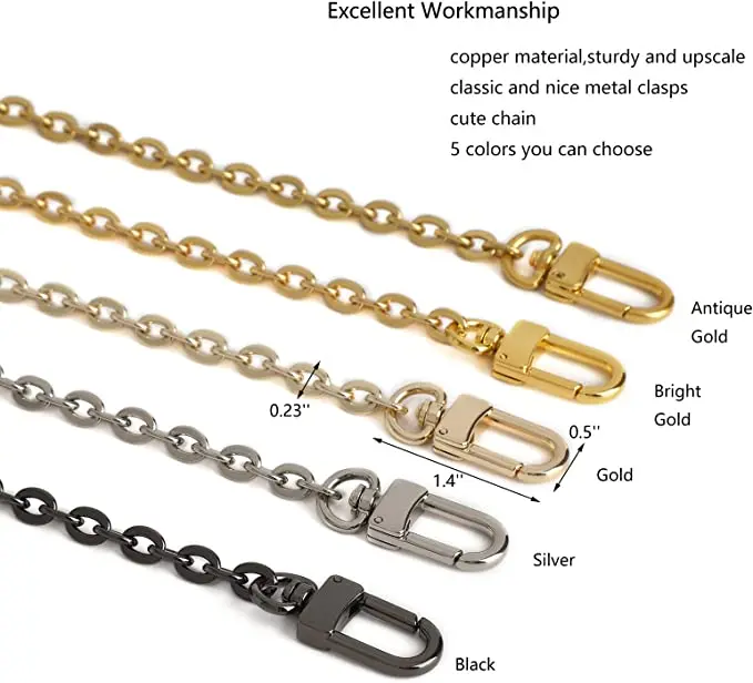 O shape  metal chain purse 0.6CM 6MM Chains Shoulder Crossbody Strap Bag Accessories Charm