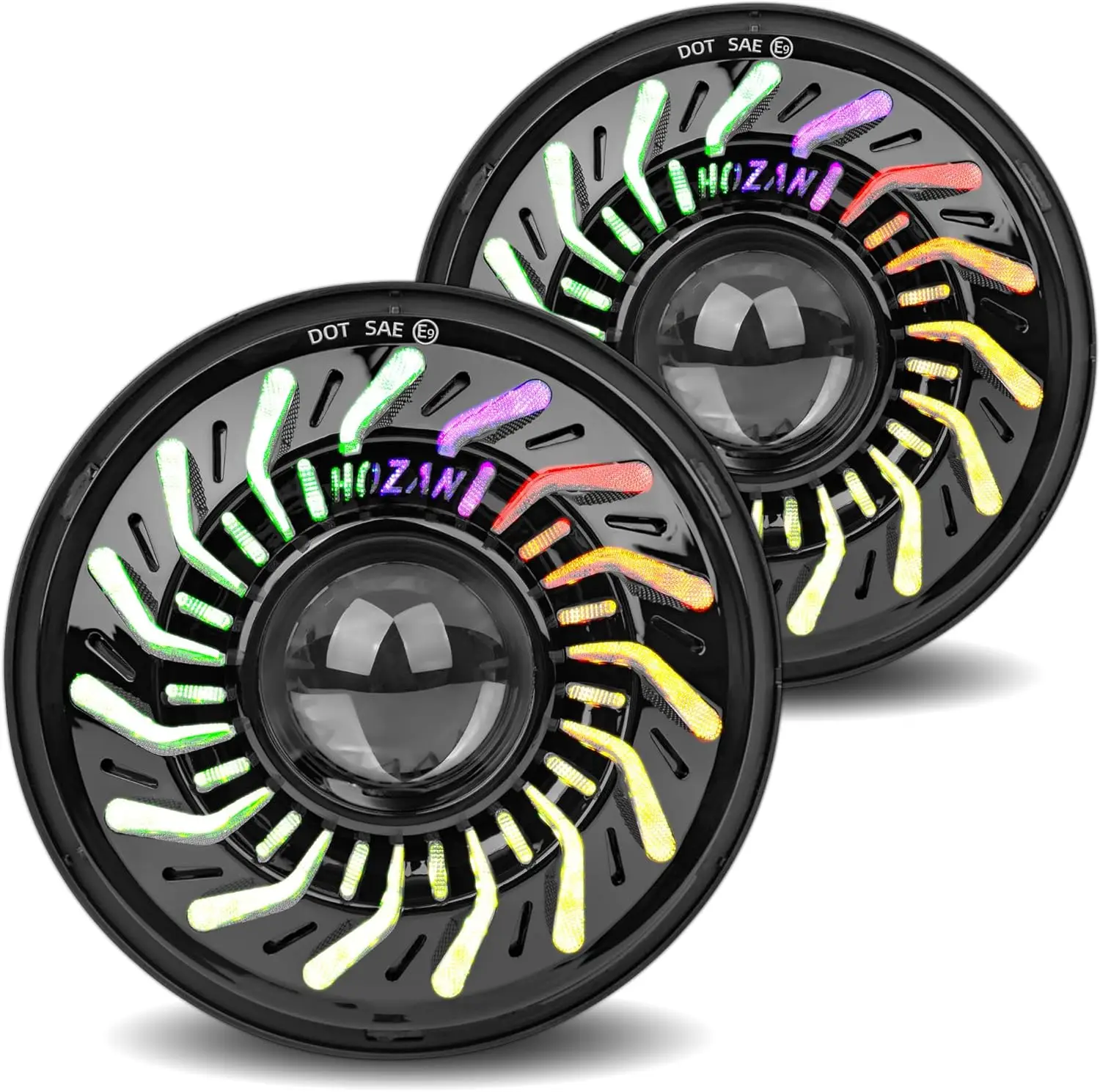 

New Upgrade 7 In Led Headlights APP Control RGB Halo Angel Eye for Jeep Wrangler JK JKU TJ LJ Headlight High/Low Beam DRL