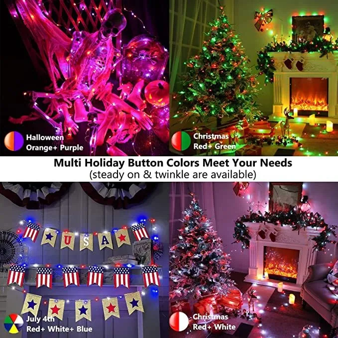 Cadena de luz inteligente con Bluetooth, luces LED RGB, WIFI, USB, 5V, compatible con Control de Google y Alexa, decoración de fiesta de navidad