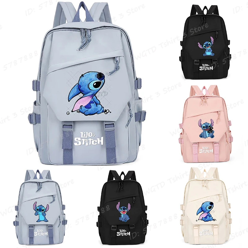 

Рюкзак с рисунком Disney Stitch для девочек и мальчиков, студенческий подростковый рюкзак, женский милый школьный рюкзак с мультяшной вышивкой, детский подарок на день рождения